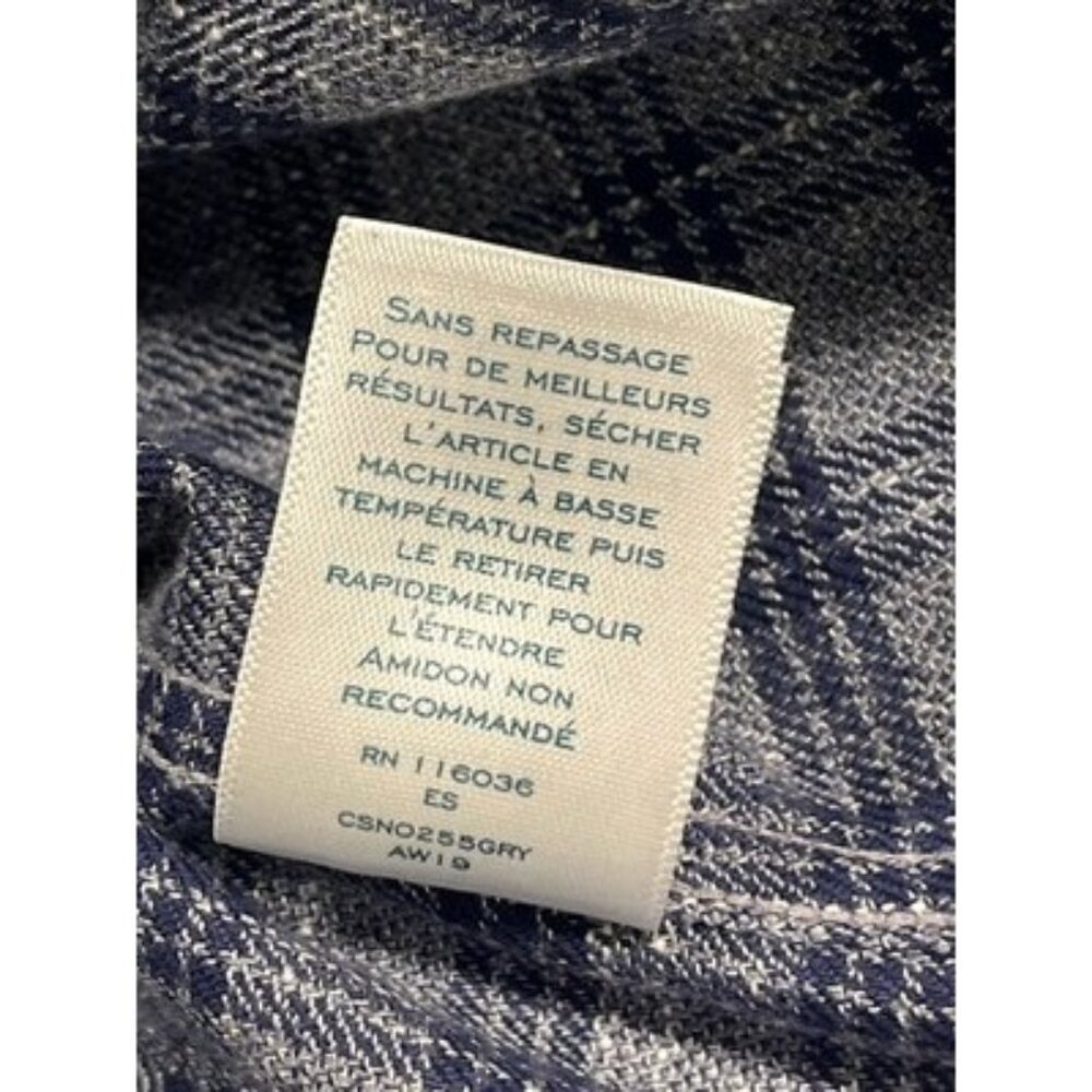 Men’s Large Charles Tyrwhitt Non Iron Slim Fit Oxford Plaid Gray Blue - Picture 10 of 13